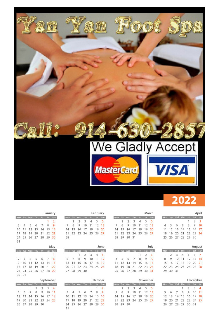 Calendar 2021 for Yan Yan Foot Spa Mamaroneck New York 914-630-2857